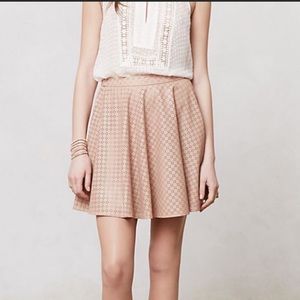 ANTHROPOLOGIE Sunday In Brooklyn Astral Swing Skirt, Blush Pink Vegan Leather, 4